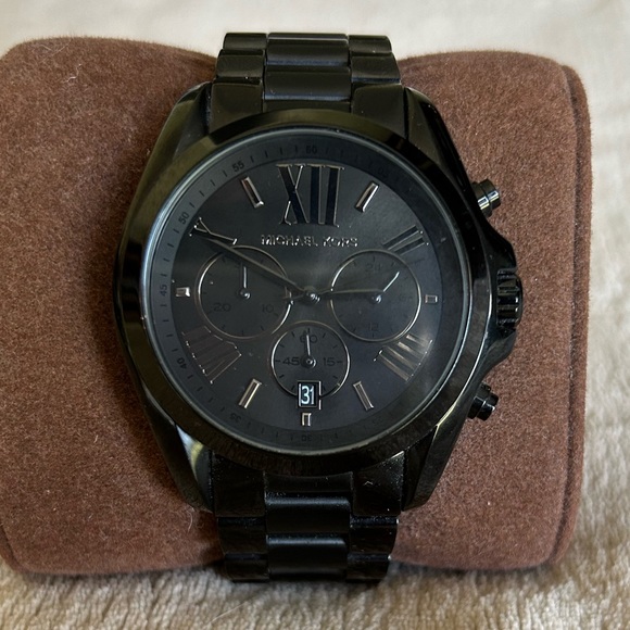 Michael Kors Bradshaw Chronograph Black Dial Black Ion-Plated Unisex Watch - Picture 3 of 10